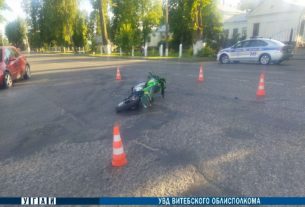 Вечером 26 июля в Поставах произошла авария. Пострадал мотоциклист