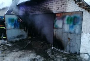 В Поставах горел пожар по ул. Ленинской