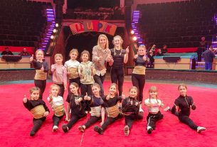 Участники образцовой цирковой студии «Каскад» попробовали свои силы на цирковом манеже Белгосцирка