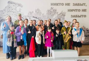 На пограничной заставе «Лынтупы» прошел митинг с участием школьников