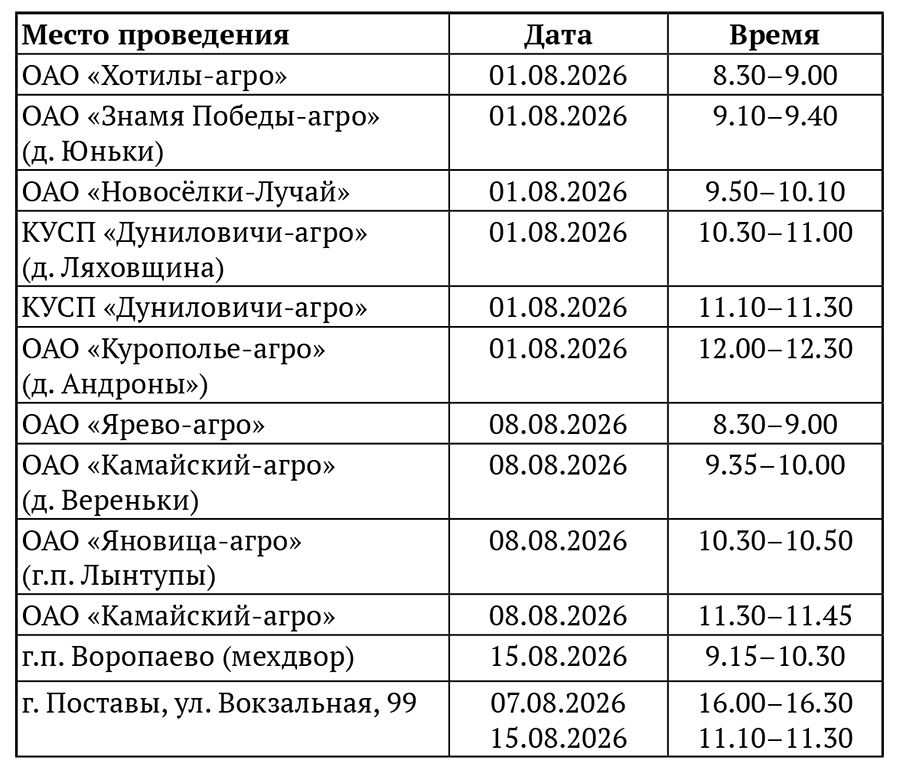 В Поставском районе проводится государственный технический осмотр специальной техники