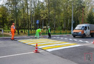 В Поставах продолжаются работы по благоустройству городской среды